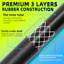5/8 IN. 25FT. Heavy Duty Rubber Garden Hose, High Flow 5/8" I.D. Brass Fitting No Memory Durable Heavy Duty Water Hose for Watering, Irrigation, Water Transfer Pump