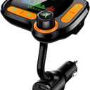 TSNAM Bluetooth FM Transmitter Car Adapter,Support Wireless Handsfree Call and MP3 Music/APP Audio Play,1.8" Color Screen,3 USB Charger,3.5mm AUX Port,Compatible with iPhone,iPad,Samsung and More