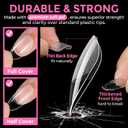 UNA GELLA Medium Oval Fake Nails Pre-shape 216pcs Round Gel Nail Tips Press on Nails for Full Cover Acrylic Round Oval Full Nails False Nails 12 Sizes False Soft Gel Tips