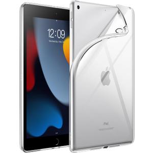 JETech Case for iPad 9/8/7 (10.2-Inch, 2021/2020/2019 Model, 9th/8th/7th Generation), Soft TPU Transparent Slim Shockproof Tablet Cover (Clear)