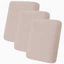 hyha Milk Silk Couch Cushion Covers, Soft Magic Sofa Covers Washable for 3 Cushion Couch, Stretch Sectional Outdoor Cushion Covers for Patio Furniture with Elastic Bottom(3 Packs, Taupe)