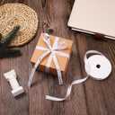 Graduation Ribbon, 0.39 Inch x 9.8 Yards Hot Stamping Process Congrats Grad Ribbon Gold Glitter Decorative Class Ribbon Ribbon for Gift Wrapping Party Decoration (White Gold)