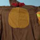 Funziez! Adult Onesie Halloween Costume Animal Dinosaur Shark Unisex Plush One Piece Cosplay Suit for Adults, Men and Women (Large, Brown, Yellow & Orange)