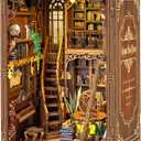 Book Nook DIY Miniature House Kit - Booknook Kit for Adults, Bookshelf Decor 3D Wooden Puzzle, Birthday Gifts for Book Lovers Women Friends - Myriad Books House