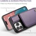 Vinich for iPhone 16 Pro Wallet Case with Card Holder, RFID Blocking Credit Slots Kickstand Shockproof Phone Cover Fit for iPhone 16 Pro 6.3" Purple