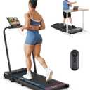 THERUN Walking Pad, 2 in 1 Foldable Treadmills for Home, 2.5HP Under Desk with Handle Bar, 16" Widened Running Belt, with Remote Control (Carbon Black)