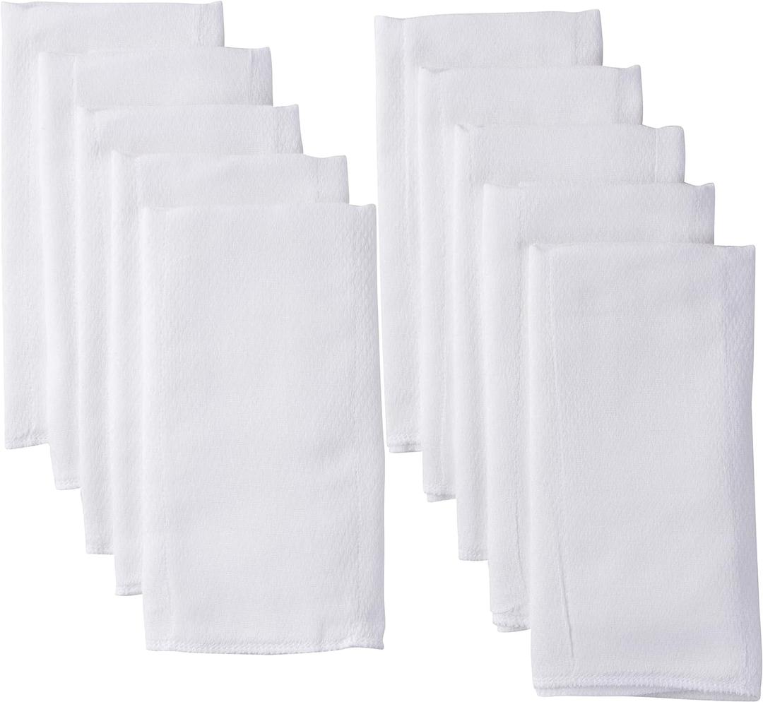 Gerber Unisex Baby Boys Girls Birdseye Prefold Cloth Diapers Multipack White 3-Ply, 10 Pack