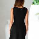 BerryGo Women's Square Neck Sleeveless Mini Dress A Line Graduation Cocktail Party Summer Short Dresses 2026 (Black, XL)
