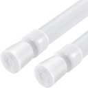 2 Pack Spring Tension Curtain Rods White Ajustable 53-98inchs, 0.86inch Diameter, Extension Spring Tension Rods Suitable for Use in Bathroom Window Screen Curtain Wardrobe (WHITE)