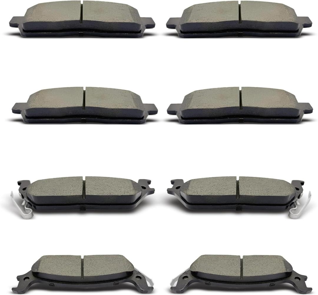 D1012 D1083 Front Rear Ceramic Brake Pads Set 8pcs Fit For 2004-2008 Ford F-150,For 2006-2008 Lincoln Mark LT