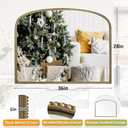Antique Gold Arched Wall Mirror - 36"x28" with Metal Beaded Frame | Decorative Accent Mirror for Fireplace, Bedroom, Living Room, Dresser, Mantle