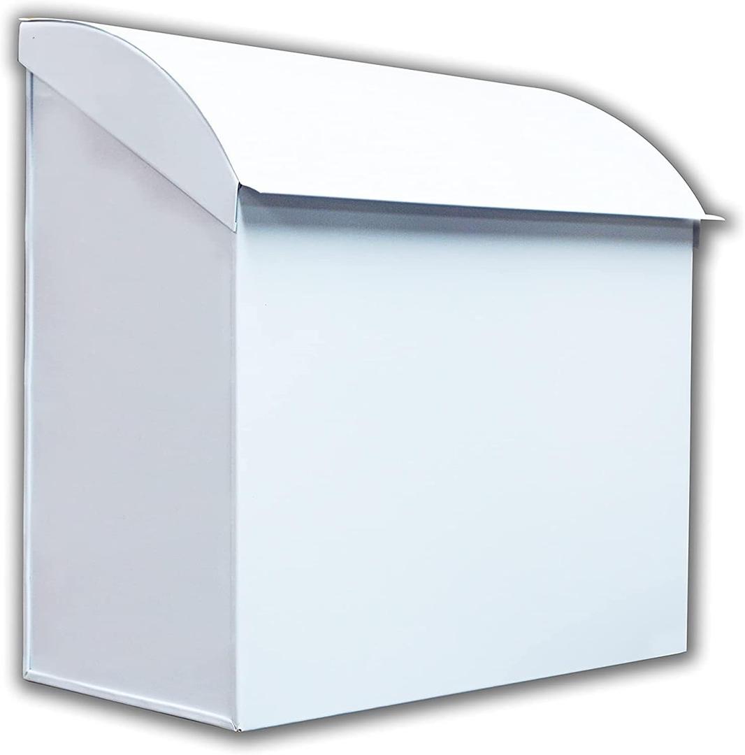 NACH Large Mailbox for House, 12.4x7.1x11.8 White Mailboxes for Outside, Waterproof Mailbox - Baxter-Style Wall Mount Mailboxes for Outside