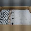 BESTSWEETIE 9x12 Area Rugs for Living Room Washable Moroccan Farmhouse Neutral Geometric Low Pile Non-Slip Soft Print Pattern Rug for Bedroom Kitchen Dining Room Entryway Black/Brown