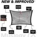 Muslogy Truck Bed Cargo Net Trunk Netting Compatible with 2021-2025 2026 Toyota Sienna Accessories, Pickup Cargo Organizer SUV Sedan Storage Net w/Heavy Duty Carabiners
