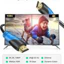 4K HDMI 50 FT Cable (HDMI 2.0,18Gbps) Ultra High Speed Gold Plated Connectors,Ethernet HDMI Cord, 4K@60HZ 2K 1080P 3D ARC Compatible with UHD TV Monitor Laptop Xbox PS4/PS5 ect(15m)