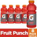 Gatorade Thirst Quencher Sports Drink, Fruit Punch, 20oz Bottle, 8 Pack, Electrolytes for Rehydration (EXP 01/10/26)