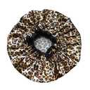 Designer Reusable Shower Cap, Leopard Stylish Bath Cap Double Layers Waterproof Bathing Shower Hat