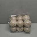 3.15" 12pcs Christmas Ball Ornaments Sequin Shatterproof Christmas Tree Ornaments DecorativeHanging Pearl Balls for Xmas Trees,Holiday Party(Champagne)