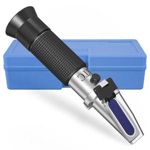Brix Refractometer with ATC, Dual Scale 1.000-1.130 SG & 0-32% Brix. High Precision, Ideal for Wine/Beer Brewing, Agriculture & lab use. Works as Alcohol & Honey Refractometer.