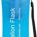 500ML Collapsible Water Bottle with Filter for Hiking, Camping & Travel - TPU Soft Flask, 0.1 Micrometer Hollow Fiber Membrane for Clearer, Better Tasting Outdoor Water(Blue)