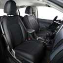 LUCKYMAN CLUB 2 Front Chevy Colorado Seat Covers, fit for 2015-2022 Colorado Crew Cab Z71 LT ZR2 Work Truck with Faux Leather (Black&Red 2 pcs)