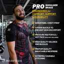 Shoulder Brace Comfortable Adjustable Support for Pain Relief & Recovery | Rotator Cuff Compression Sleeve Stabilizer for Sports, Gym & Injury Rehab | Fits Left/Right Shoulder, Men & Women (M)