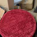 AbunHeri Stuffed Pouf Ottoman High Density Foam Ottoman Pouf for Living Room Bedroom Floor Storage Pouf Footstools Round Foot Rest Stool 20"x20"x12" with Foam Filler (Wine Red).3 Pcs