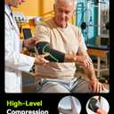 Elbow Brace Support with Gel Pads Breathable Elbow Compression Sleeve for Men & Women 4D Knit Elbow Sleeve for Golfer's, Tennis Elbow, Tendonitis, Reduce Joint Pain During Any Activity (Black, Large)