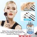Electric Makeup Brush Cleaner Efficient Deep Cleaning and Drying of Mmake-Up Brushes Portable Automatic USB Cosmetic Brushes Cleaner Tool for All Size Beauty Makeup Brush Set(White)