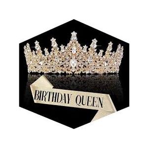 Gold Crown for Women Crystal Princess Tiaras Rhinestone Queen Headband Wedding Bridal Hair Accessories Birthday Prom Pageant Party Coming of Age Ceremony Photo Props
