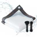 Vandham Clear Tarp, 1020FT Plastic Tarps Heavy Duty Waterproof with Grommets, Rain Cover for Patio, Porch, Greenhouse, Chicken Coop Outside