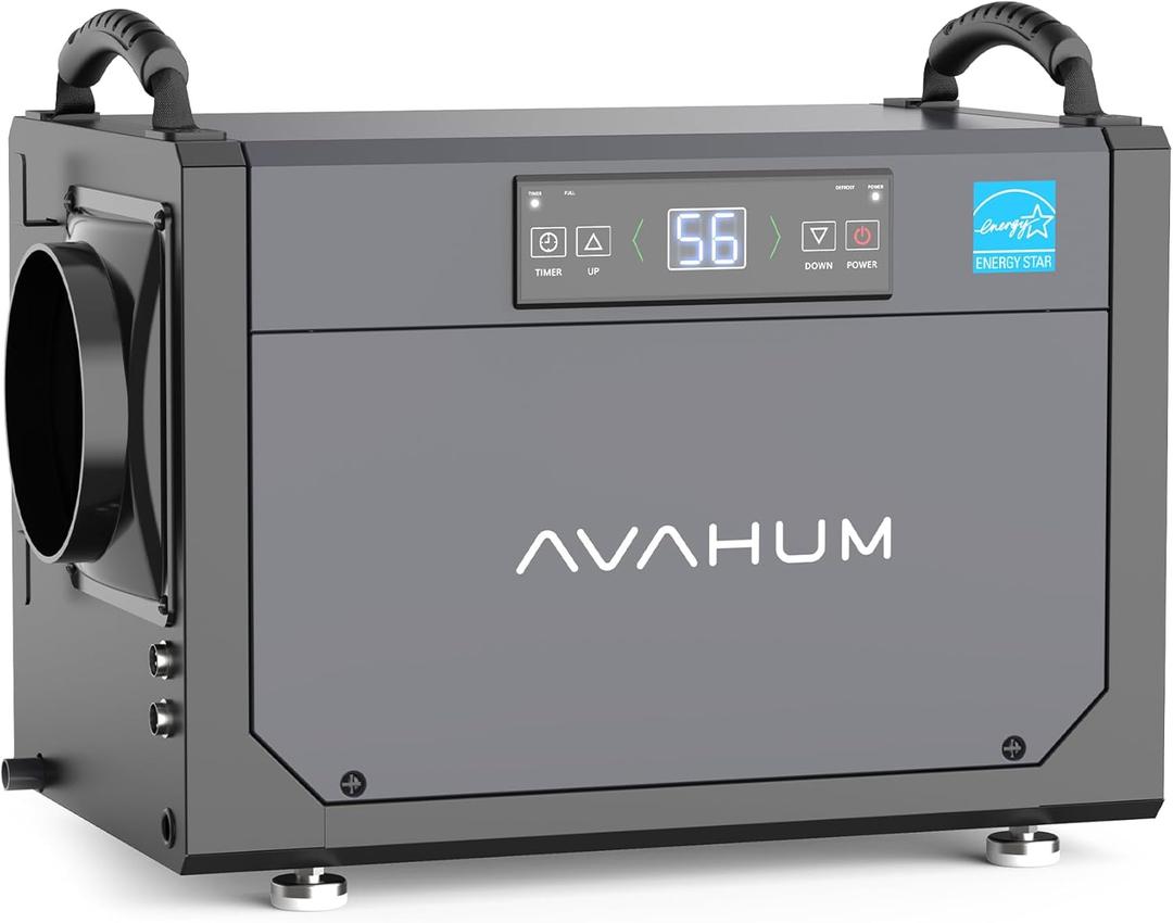 Crawl Space Dehumidifier 120 Pint Commercial Dehumidifier for Basement,Whole House with Drain Hose,Energy Efficient Dehumidifiers, Water Damage Unit, Auto Defrost (GREY)