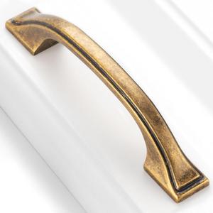 10 Pack Antique Brass Cabinet Pulls 3 Inch Vintage Brass Cabinet Handles Antique Brass Hardware for Kitchen Cabinets 8222 Drawers Bedroom Dresser Bathroom Vanity Cupboard