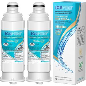 ICEPURE Alkaline DA97-17376B Refrigerator Water Filter Replacement for Samsung HAF-QIN/EXP, DA97-08006C, WD-F45, WS645A RS27T5200SR RS22T5201SR RF28R7201SR RF32CG5400SR RF23M8070SG, Enhances PH, 2Pack