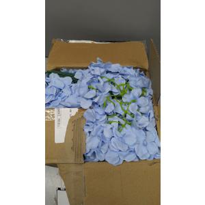 65Pcs Blue Hydrangea Artificial Flowers Bulk Realistic Silk Fake Flowers with StemsFaux Hydrangea Flowers for Wedding Home Decor Centerpieces Living Room Garden Party Baby Shower Decoration