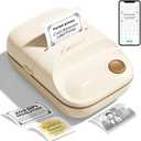 2 Inch Bluetooth Thermal Label Maker Machine - Inkless Portable Label Printer w/ App | 50x30mm Adhesive Labels for Jar, Price, Address & Mailing | Home, Kitchen, Office, School Organization (White)