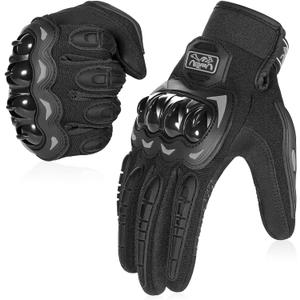 COFIT Motorcycle Gloves for Men and Women, Full Finger Touchscreen Motorbike Gloves for BMX ATV MTB Riding, Road Racing, Cycling, Climbing, Motocross - Black, M