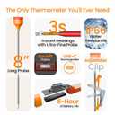 AI Bluetooth Candy & Meat Thermometer with 20+ Presets, Smart Alerts via App (Type-C Rechargeable) Digital Instant Reading for Candy Making, BBQ, Deep Frying, & Liquids, 8" Long Probe,CT180-BT
