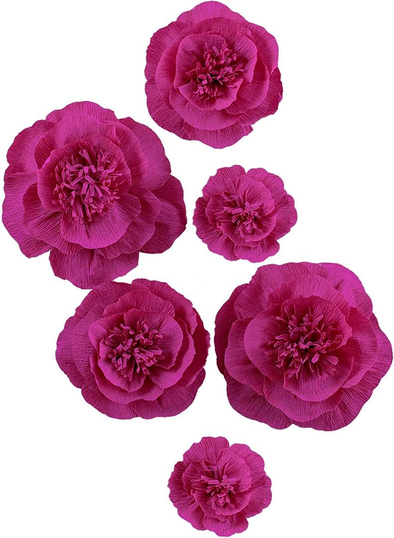 Letjolt Paper Flowers Decoration for Wall 3D Artificial Flowers for Wedding Backdrop Home Decor Baby Shower Bridal Shower Nursery Wall (Rose Set 6)