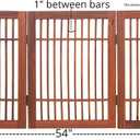 Urnporium Freestanding Wooden Dog Gate Foldable Indoor Pet Gate No Drill Expandable Barrier for Doorways Stairs Hallways Portable Wood Fence for Small Dogs & Puppies (Brown Pet Gate, 3 Panel 24" Tall)