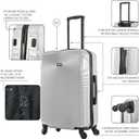 DUKAP INCEPTION 24-Inch Medium Hardside Spinner Luggage Lightweight Silver