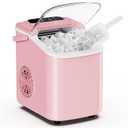 DUMOS Ice Maker Countertop, Ice Machine with Portable Handle, Basket and Scoop, 26lbs Daily, 9 Bullet Cubes in 6-8 Mins, Auto-Cleaning for Home, Kitchen, Office, Outdoors, RV Camping