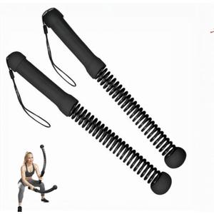 2 x Weighted Ropeless Battle Ropes,Cordless Workout Ropes for Home Gym, Portable Exercise Rope for Strength Building, HIIT and Low-Impact Aerobic Training for Women&Men (Black)