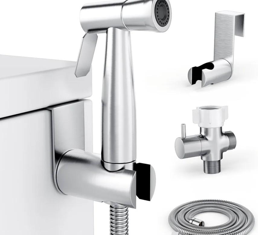 Purrfectzone Bidet Sprayer for Toilet, Handheld Sprayer Kit, Cloth Diaper Sprayer Set - Easy to Install - Stainless Steel
