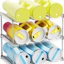 Yieach Larger Compartments Stackable Water Bottle Organizer for 40 oz Stanley Cup Holder, Yeti and Other Tumbler Organizer,3 Tier Rack and Water bottle Storage Rack for Kitchen Cabinets, Countertop