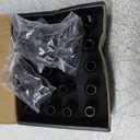 20PCS M12x1.5 Open End Bulge Acorn Black Lug Nuts - 60 Conical Seat - 50mm Height, Lug Nuts for Aftermarket Wheels with 1 Spline Key