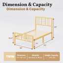 12 Inch Bamboo Wood Twin Size Platform Bed Frame with Headboard and Footboard, Metal Slat Support Bed Frame Twin Heavy Duty, No Box Spring Needed, Easy Assembly, Noise Free, Reinforced
