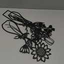 Mcdagogn 3 Pieces Metal Flowers Wall Decor - Rustic Farmhouse Wall Arts, Boho floral Minimalist Wall Decor for Living room Bathroom Bedroom laundry Room Kitchen Office - Housewarming Gifts (Brown-Green)