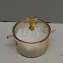 Generic Glass Pot with Ribbed Design & Cute Golden Deer Handle Lid Heat-Resistant Borosilicate Cookware with Ergonomic Double Handles, Oven & Stovetop Safe for Cooking, Serving & Storage