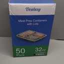 50 Pack (100-Piece) 32 oz Meal Prep Containers Reusable with Lids 3-Compartment, To Go Take Out Plastic Food Storage Containers, Sturdy Leakproof Food Safe, Microwave Freezer Dishwasher Safe, Green